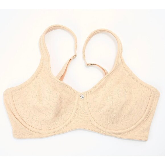 Breezies Graphite Underwire Unlined Floral Jacquard Support Bra Size 46C - Picture 3 of 6